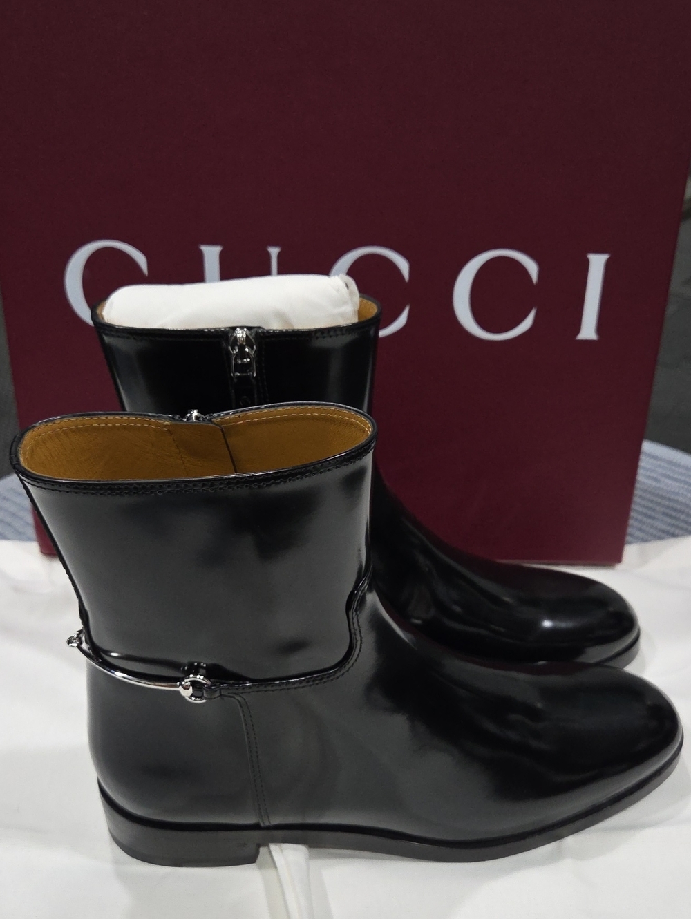 Brand New Women's Gucci Michaelangelo Leather Boot With Horsebit - Size 40